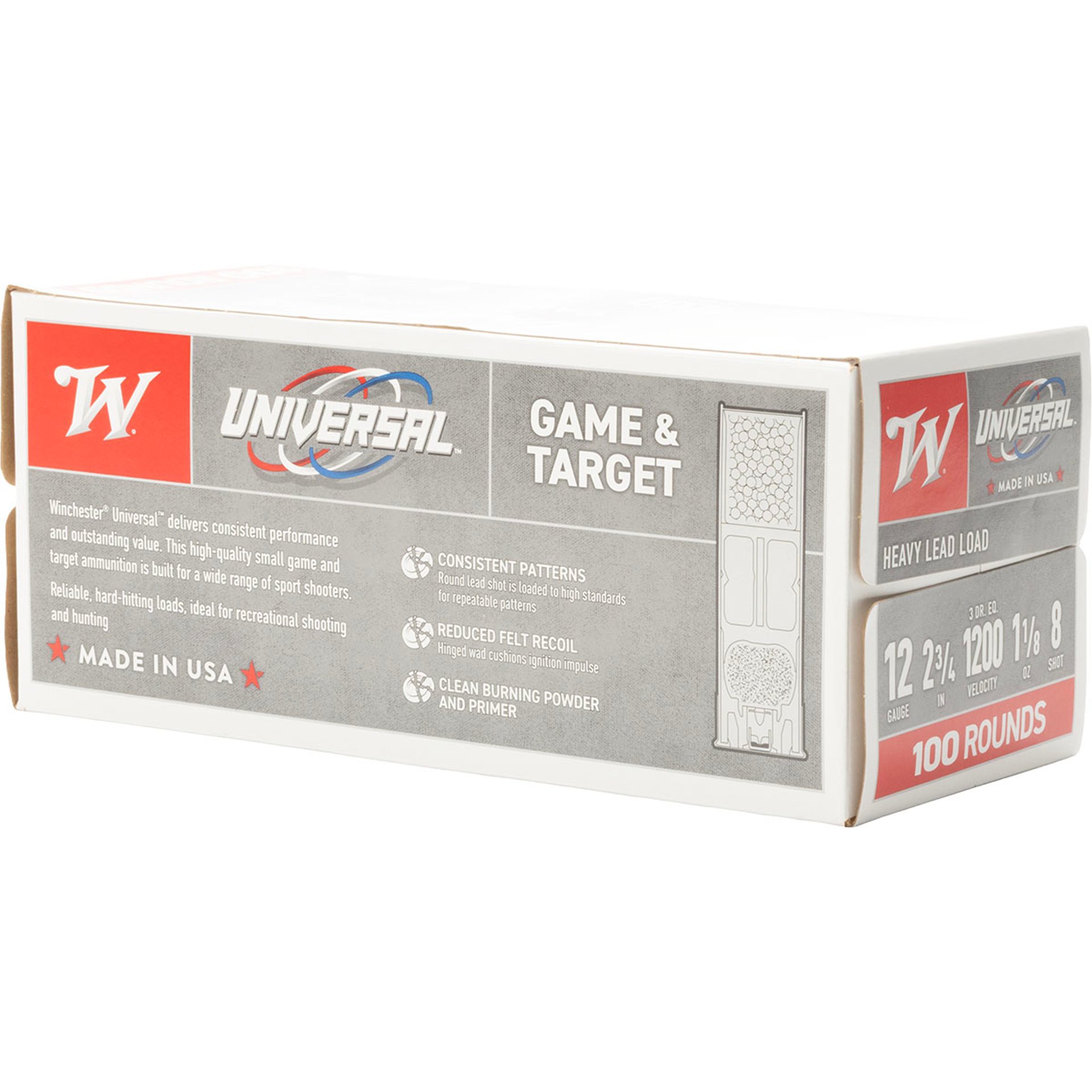 12GA 2-3/4" 1-1/8oz #8 Shot 1200 FPS 100/Box