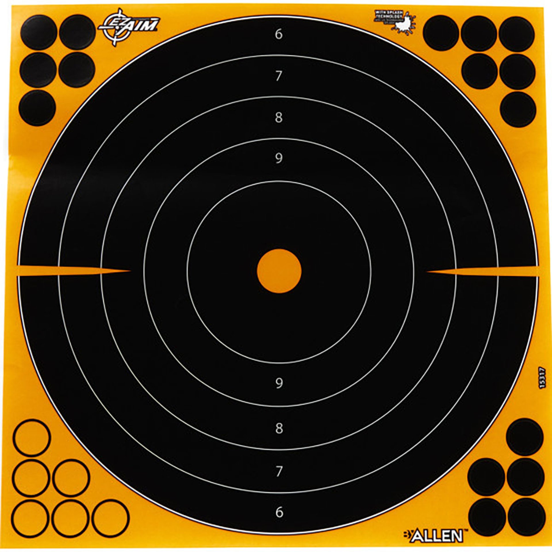 EZ AIM® SPLASH ADHESIVE BULLSEYE 12”X12” PAPER SHOOTING TARGETS
