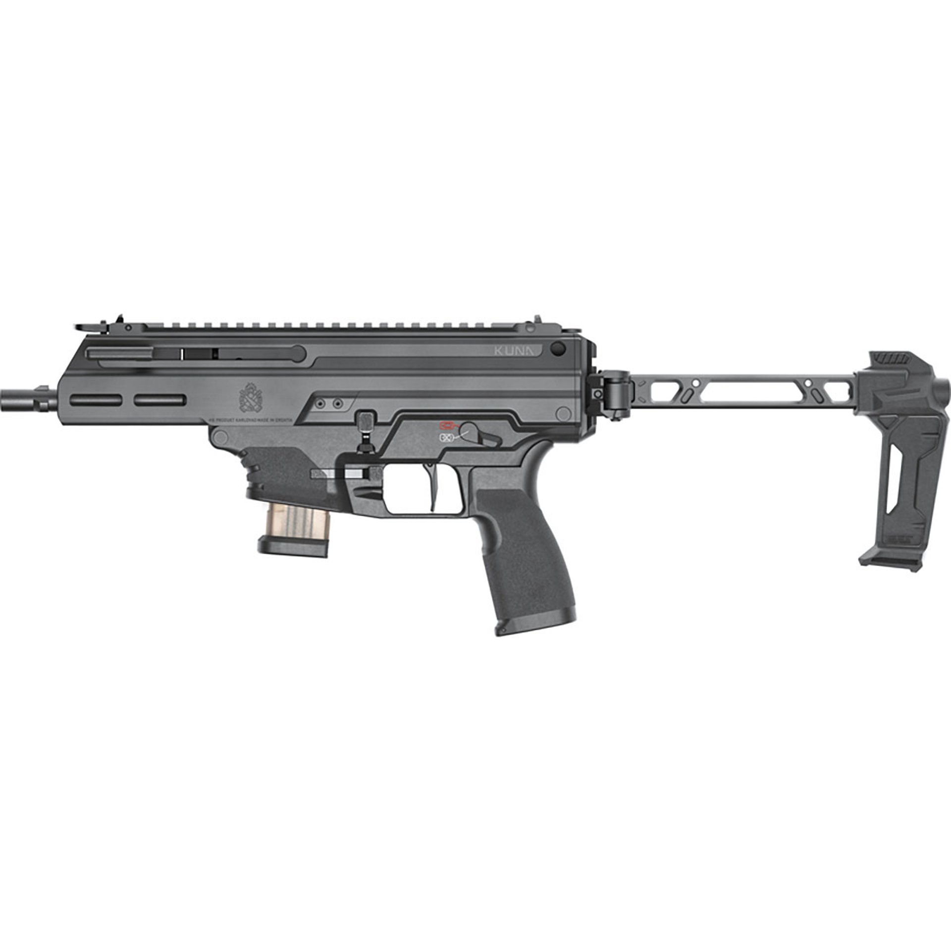 Kuna Tri-Lug 9mm Luger 6.125"BBL (2)10RD Mag Black w/Brace