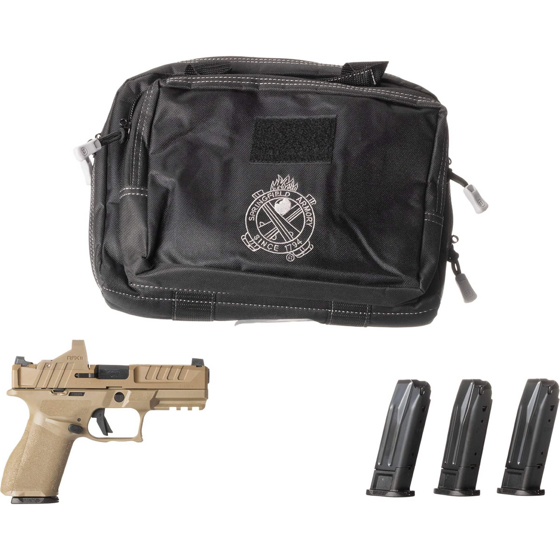 Echelon 4.0C 9mm 4"BBL (4)15rd Mags & RFX11 GearPac FDE