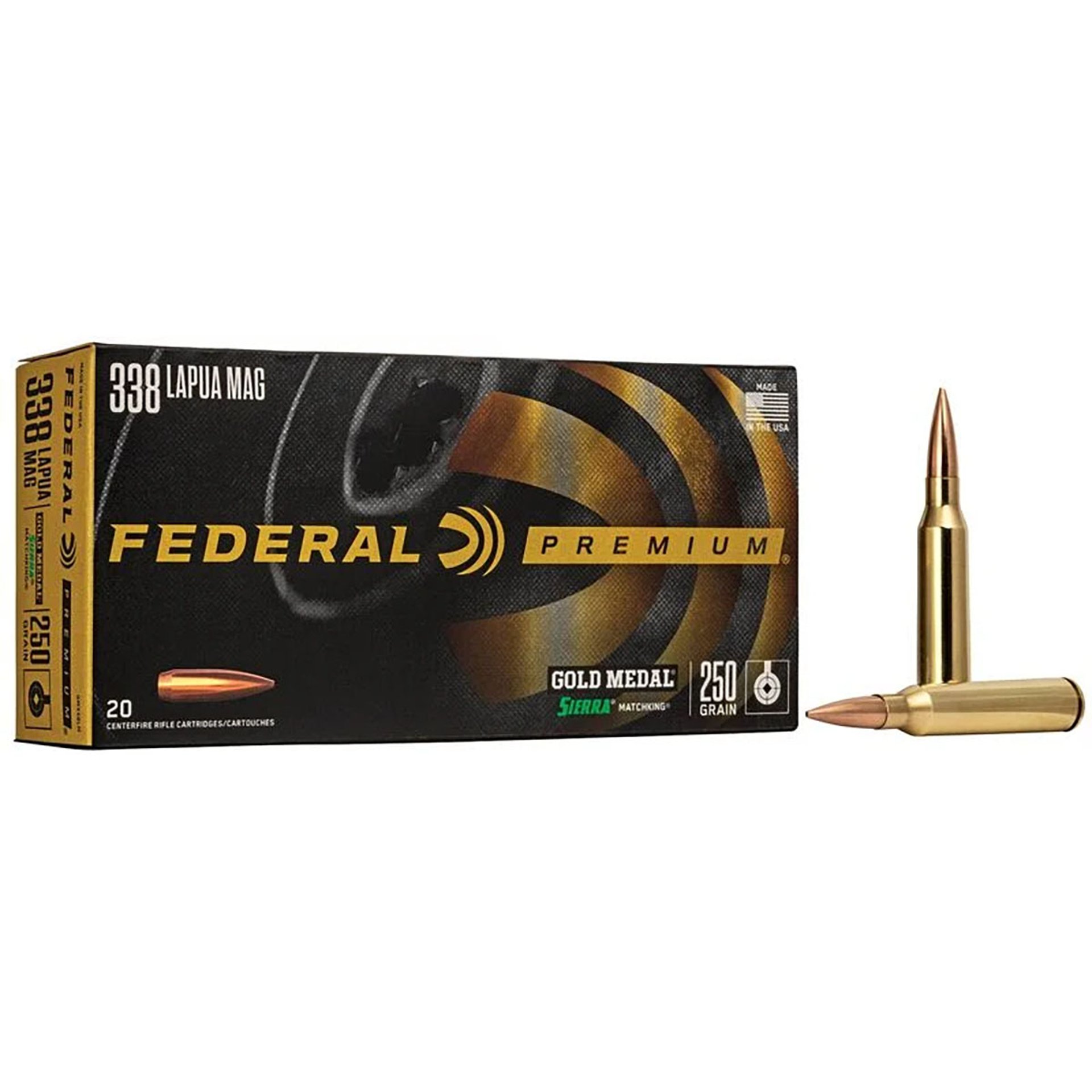 Federal Ammo 338 Lapua 250gr Sierra Matchking BTHP 20bx