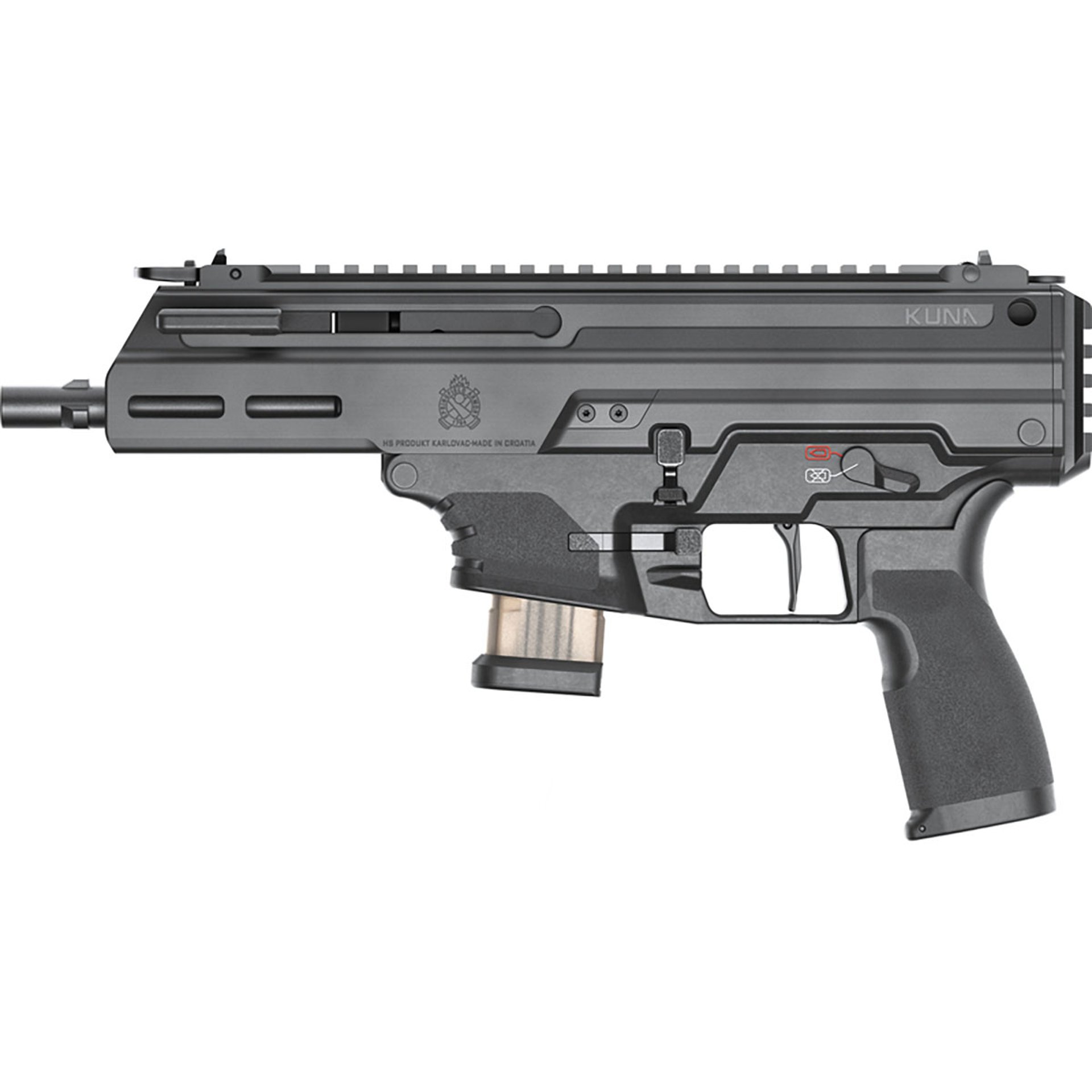 Kuna Tri-Lug 9mm Luger 6.125"BBL (2)10RD Mag Black