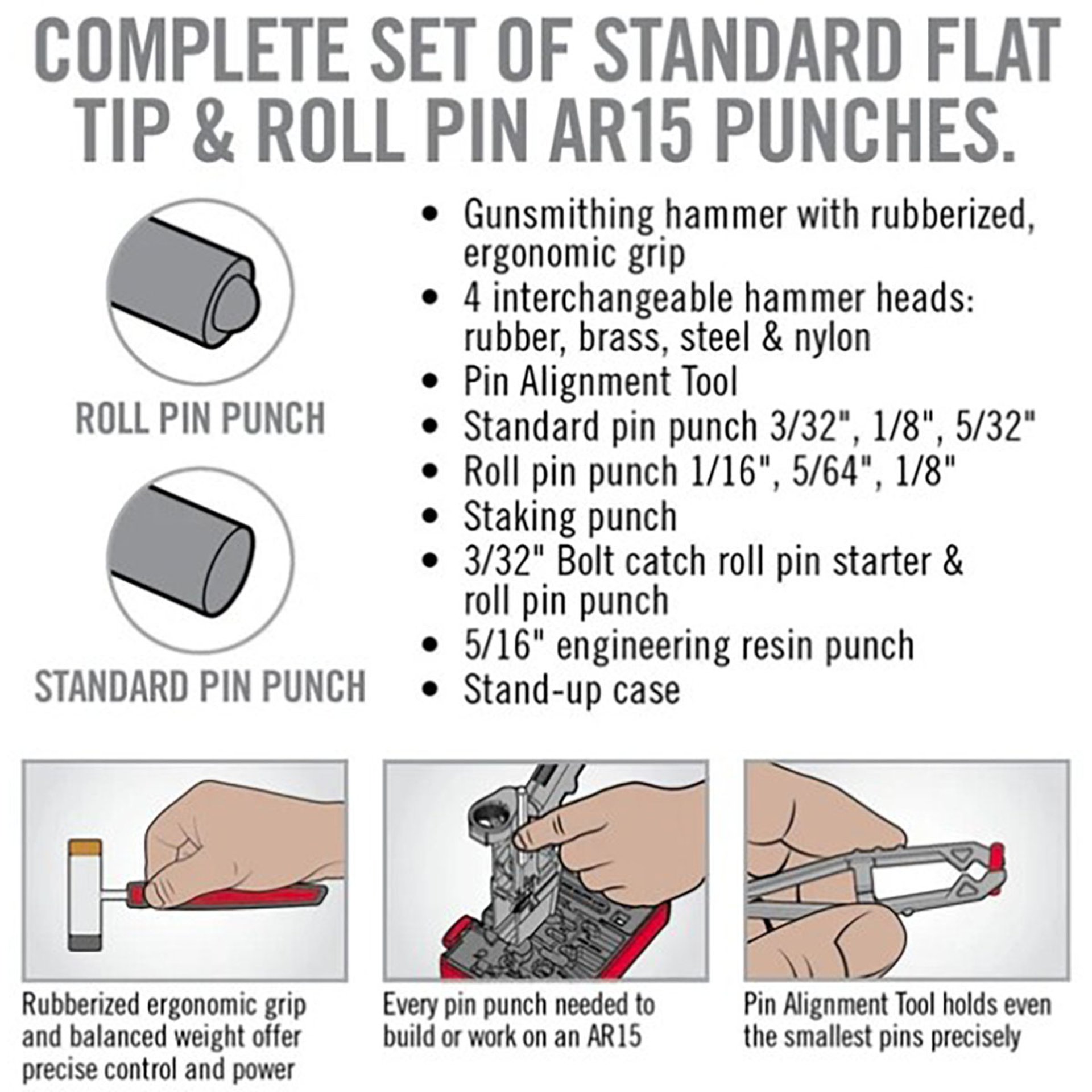 Accu-Punch Hammer & Pin Punch Set for AR-15