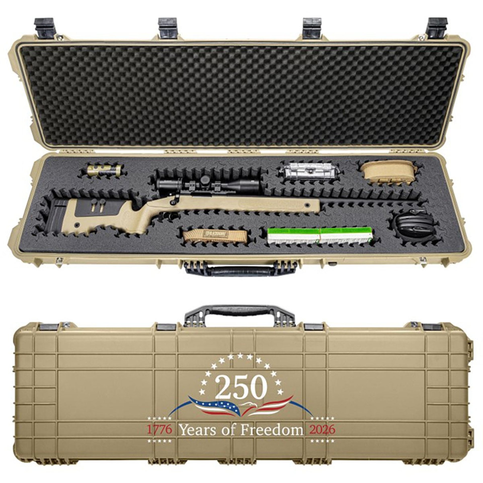USA Printed 53" Premium Rolling Rifle Case with RAGAR Foam