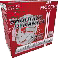 FIOCCHI AMMUNITION - SHOOTING DYNAMICS 12 GAUGE 2-3/4" #8 SHOT SHOTGUN AMMO