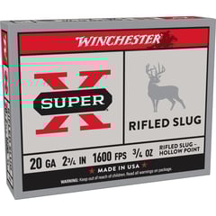WINCHESTER - SUPER-X 20 GAUGE 2-3/4" RIFLED SLUG SHOTGUN AMMO