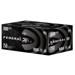 FEDERAL - BLACK PACK 9MM LUGER FULL METAL JACKET HANDGUN AMMO