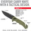 RAV-4 Drop Point Folding Carry Knife w/Strap Cutter ODG