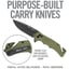 RAV-4 Drop Point Folding Carry Knife w/Strap Cutter ODG