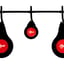 EZ Aim .22 Cal Rimfire Triple Spinner Target Black