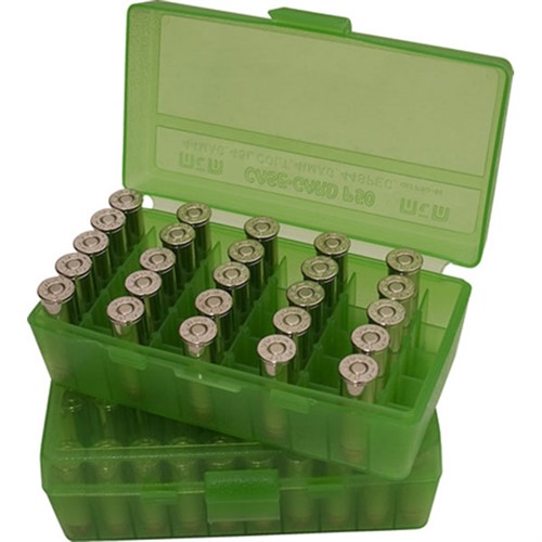 MTM Flip-Top Ammo Box 38 Special, 357 Mag 100-Round Plastic Green