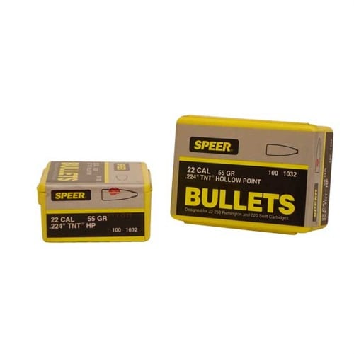 CCI Speer Bullet 22cal .224 55gr HP TNT