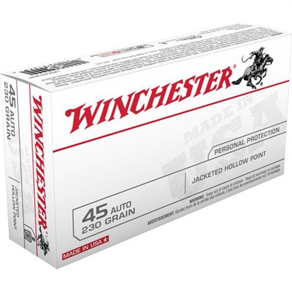 WINCHESTER - USA WHITE BOX AMMO 45 ACP 230GR JHP