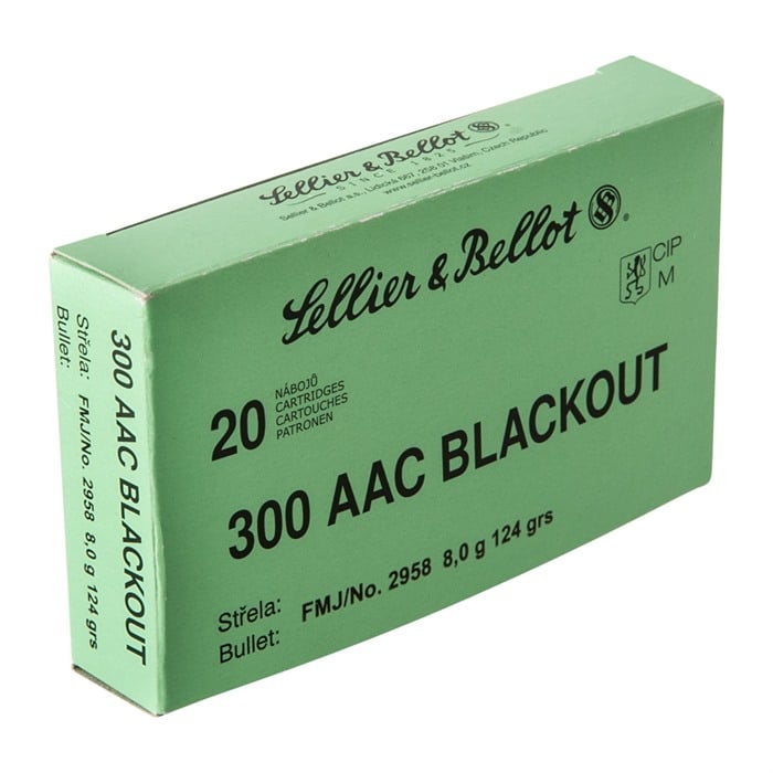 SELLIER & BELLOT - 300 AAC BLACKOUT 124GR FMJ AMMUNITION