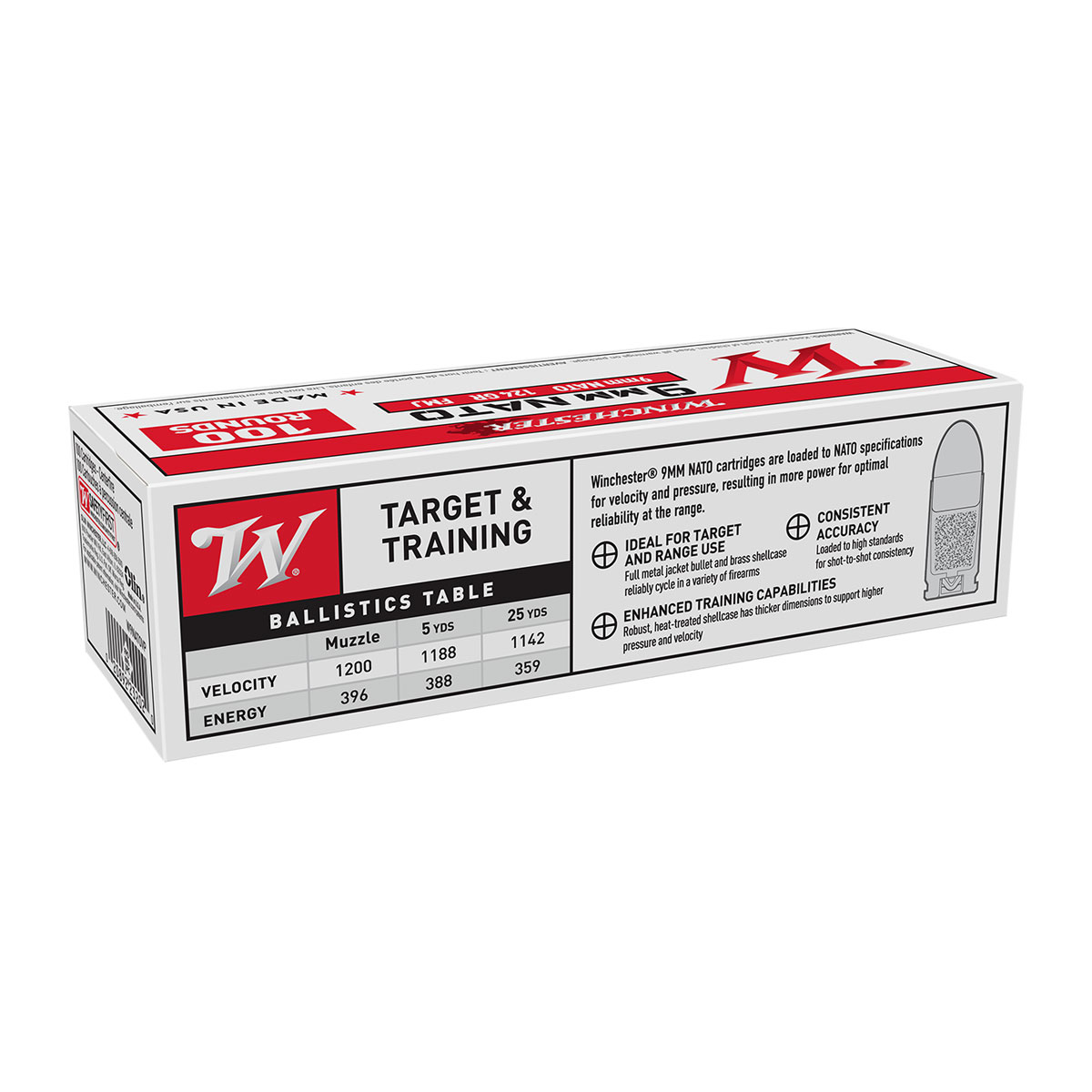 WINCHESTER TARGET & TRAINING 9MM NATO AMMO