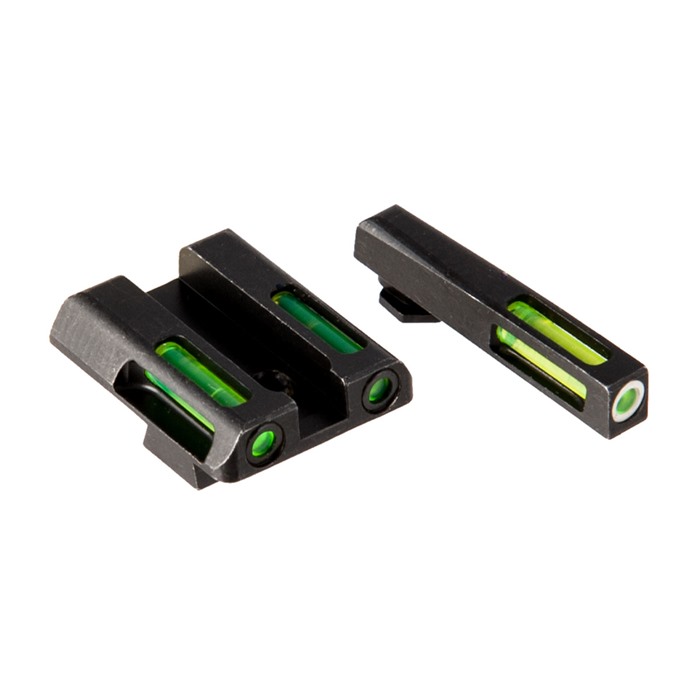 HIVIZ - LITEWAVE H3 TRITIUM WHITE RING FRONT SIGHT SET W/ GREEN LITEPIPE