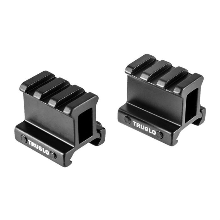 TruGlo 1" Picatinny Rail 2-Piece Riser Mount, Anodized Matte Black - TG8992B