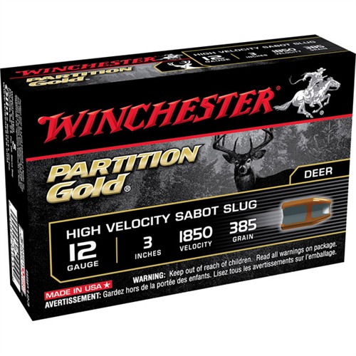 WINCHESTER - PARTITION GOLD HV AMMO 12 GAUGE 3&quot; 385GR SABOT SLUG