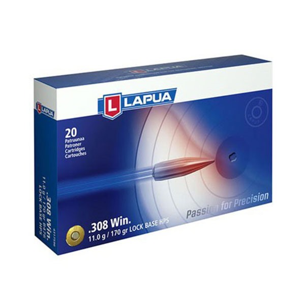 LAPUA - LOCK BASE AMMO 308 WINCHESTER 170GR FMJ-BT