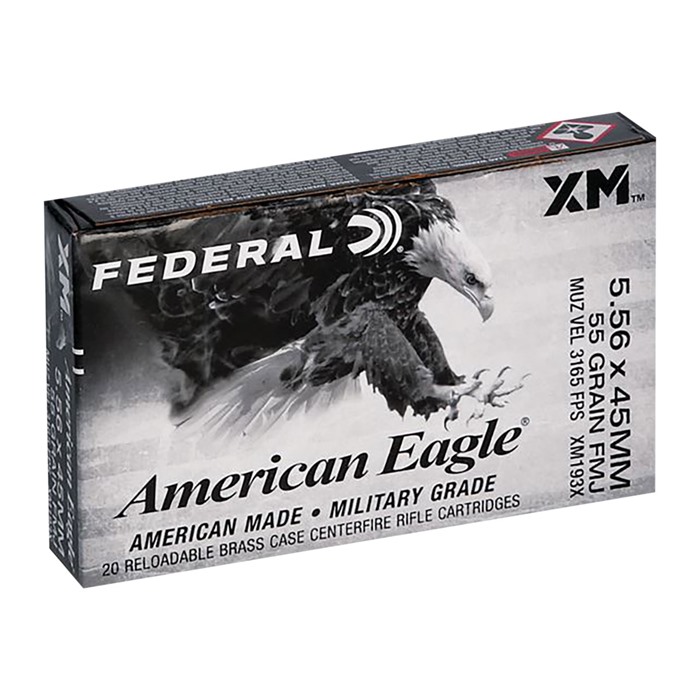 FEDERAL - AMERICAN EAGLE 5.56MM NATO XM193 RIFLE AMMO
