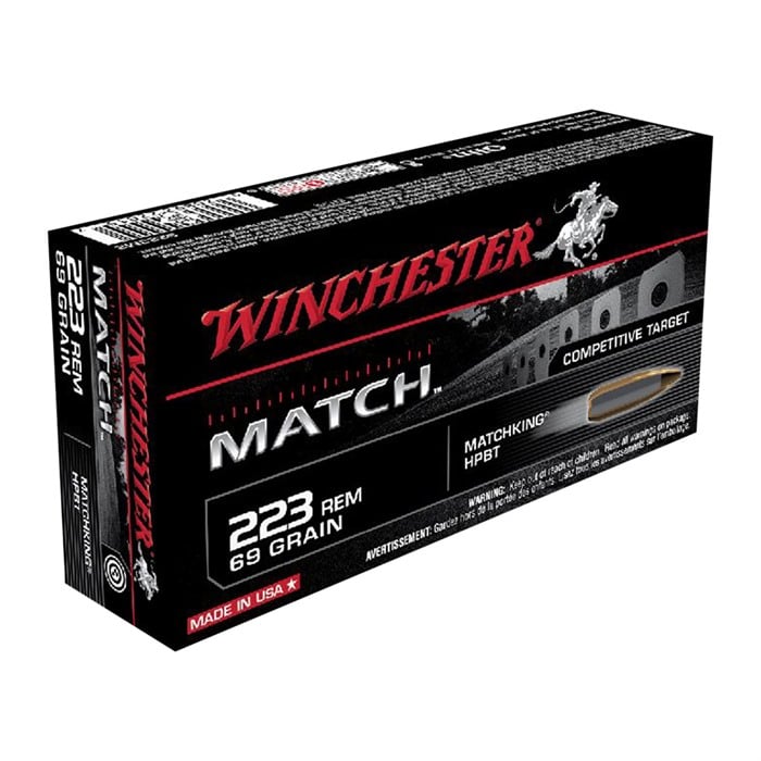 WINCHESTER Match 223 Remington 69gr Hollow Point Boat Tail 20/Box