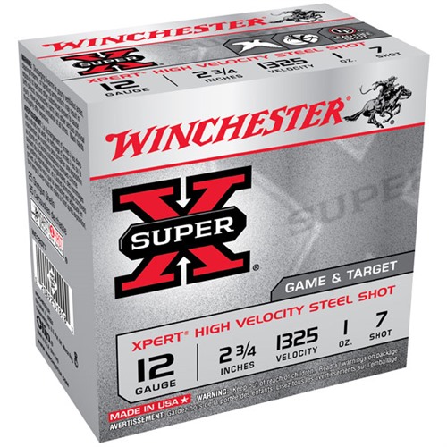 BROWNING AMMUNITION - WINCHESTER SUPER-X XPERT HV STEEL 12GAUGE 2.75&quot; 1OZ #7 25/BX (25