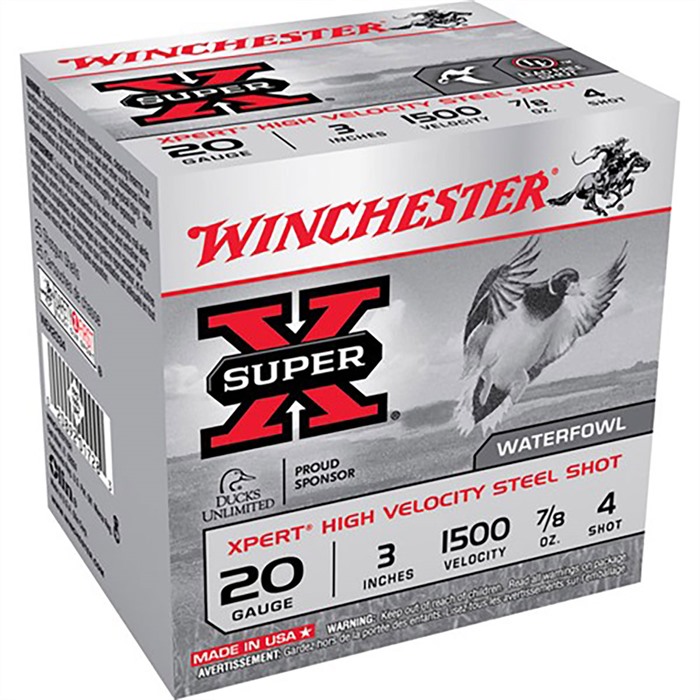 WINCHESTER - XPERT HV AMMO 20 GAUGE 3" 7/8 OZ #4 STEEL SHOT