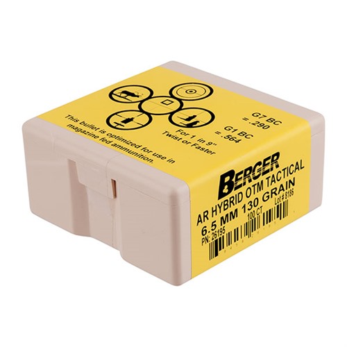 BERGER 6.5mm (0.264") 130gr Hybrid OTM Boat Tail 100/Box