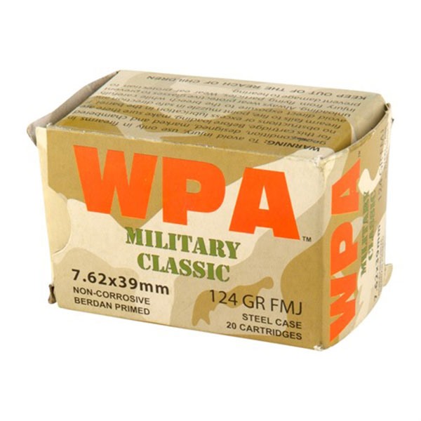 WOLF - MILITARY CLASSIC AMMO 7.62X39MM 124GR FMJ