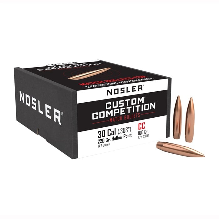 NOSLER Custom Competition 30 Cal (0.308") HPBT 220gr 100/Box