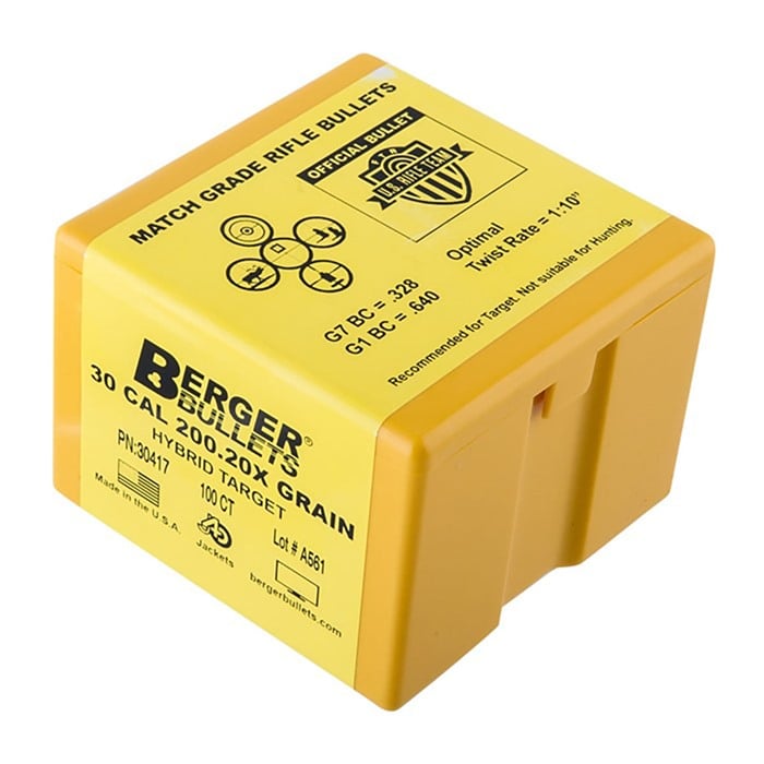 BERGER Hybrid Target 30 Caliber (0.308") 155gr Hybrid BT 100/Box