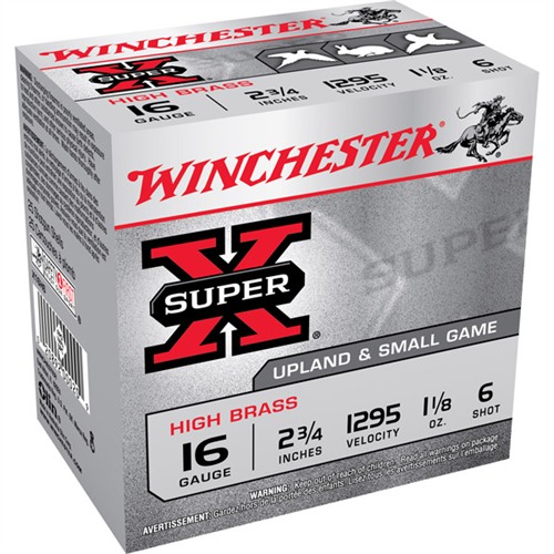 WINCHESTER - SUPER-X HIGH BRASS AMMO 16 GAUGE 2-3/4" 1-1/8 OZ #6 SHOT