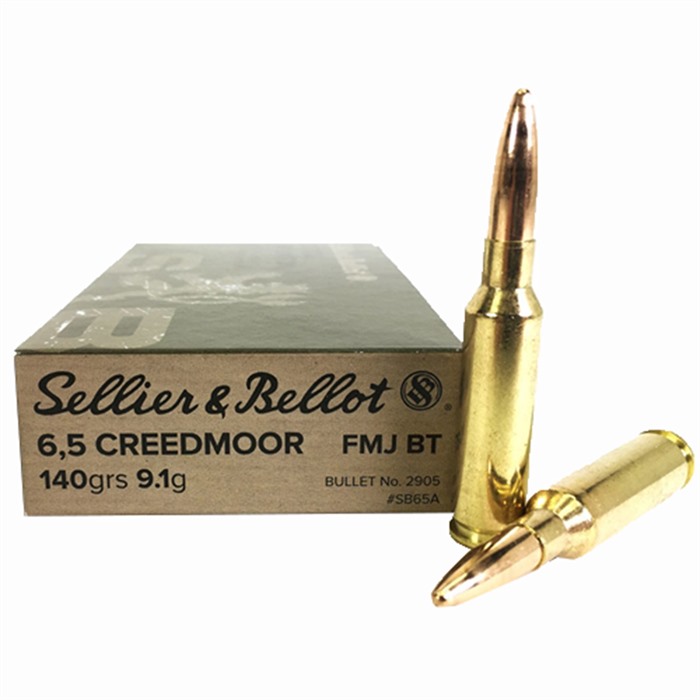 SELLIER &amp; BELLOT - 6.5MM CREEDMOOR 140GR FULL METAL JACKET BOAT TAIL AMMO