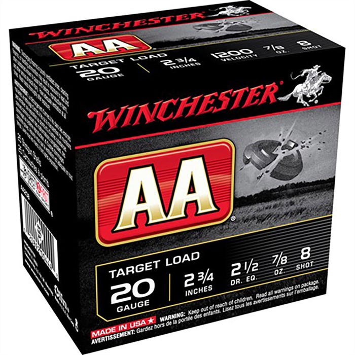WINCHESTER - AA TARGET AMMO 20 GAUGE 2-3/4" 7/8 OZ #8 SHOT