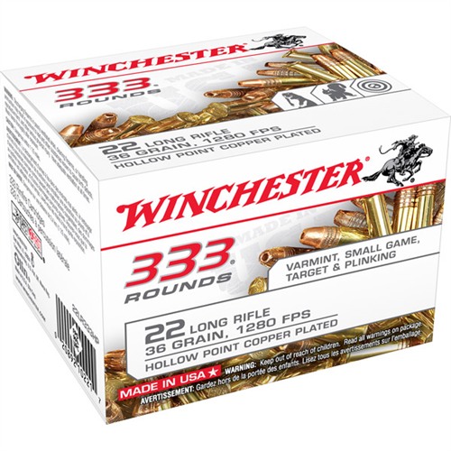 WINCHESTER - USA WHITEBOX AMMO 22 LONG RIFLE 36GR COPPER PLATED HOLLOW POINT