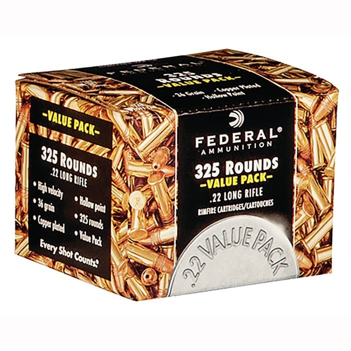 FEDERAL - VALUE PACK 22 LONG RIFLE COPPER PLATED HOLLOW POINT AMMO
