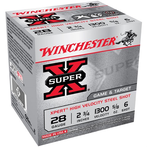 WINCHESTER - Winchester Super-X Xpert HV Steel 28ga 2.75" 5/8oz #6 25/bx