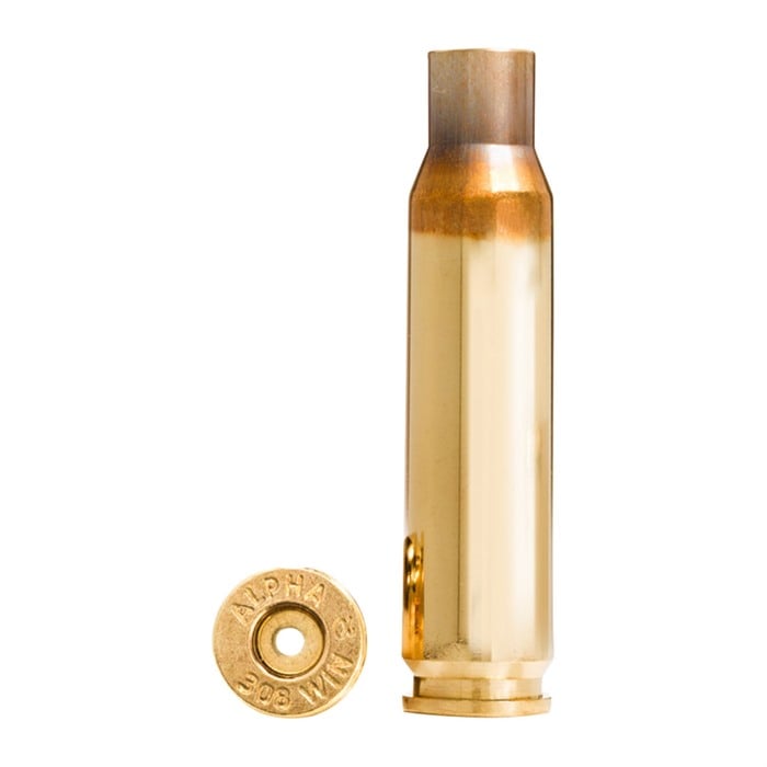 ALPHA MUNITIONS 308 Winchester SRP Brass 100/Box
