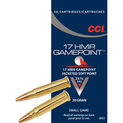 CCI - GAMEPOINT AMMO 17 HMR 20GR JACKETED SOFT POINT