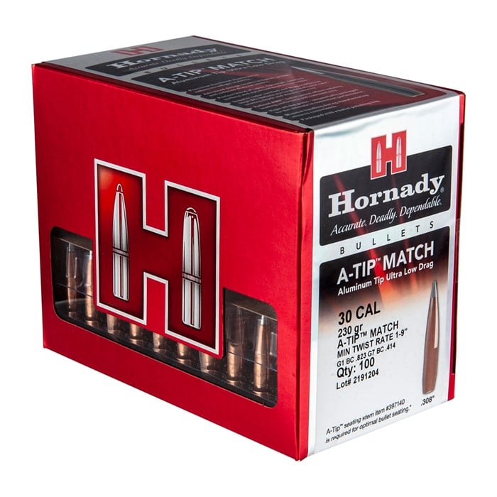 HORNADY - A-TIP 30 CALIBER (0.308') MATCH RIFLE BULLETS