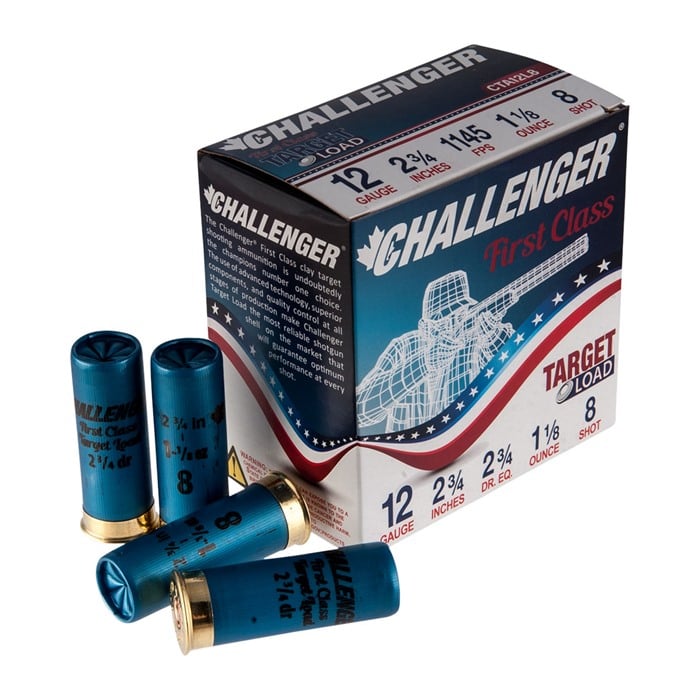 CHALLENGER AMMO FIRST CLASS TARGET LOAD 12 GAUGE 2-3/4 AMMO