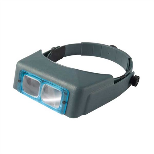 OptiVISOR® head magnifier, leather (dyed) / plastic / glass, multicolored,  2x power. Sold individually. - Fire Mountain Gems and Beads