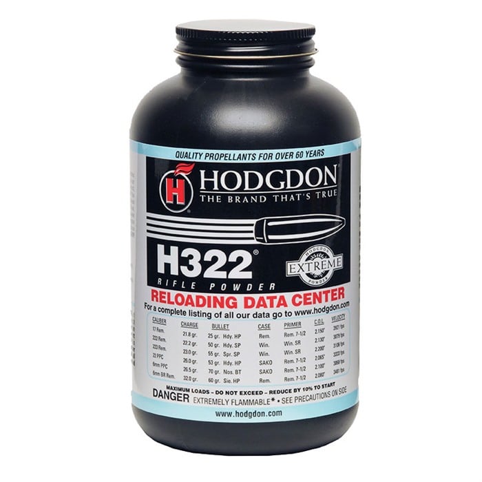 HODGDON POWDER CO H322 8lb Smokeless Rifle Powder