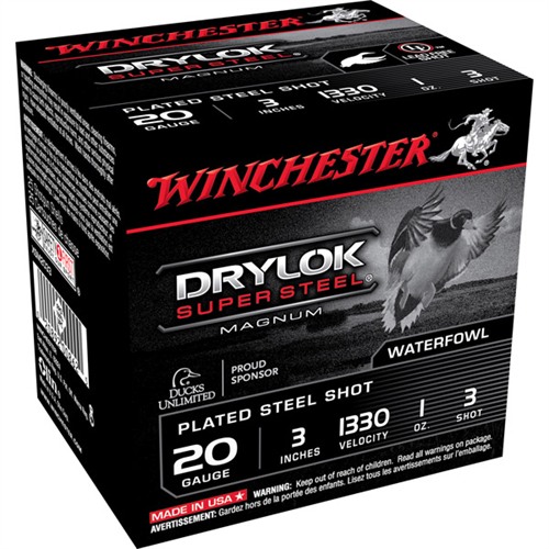 WINCHESTER - DRYLOK AMMO 20 GAUGE 3&quot; 1 OZ #3 STEEL SHOT