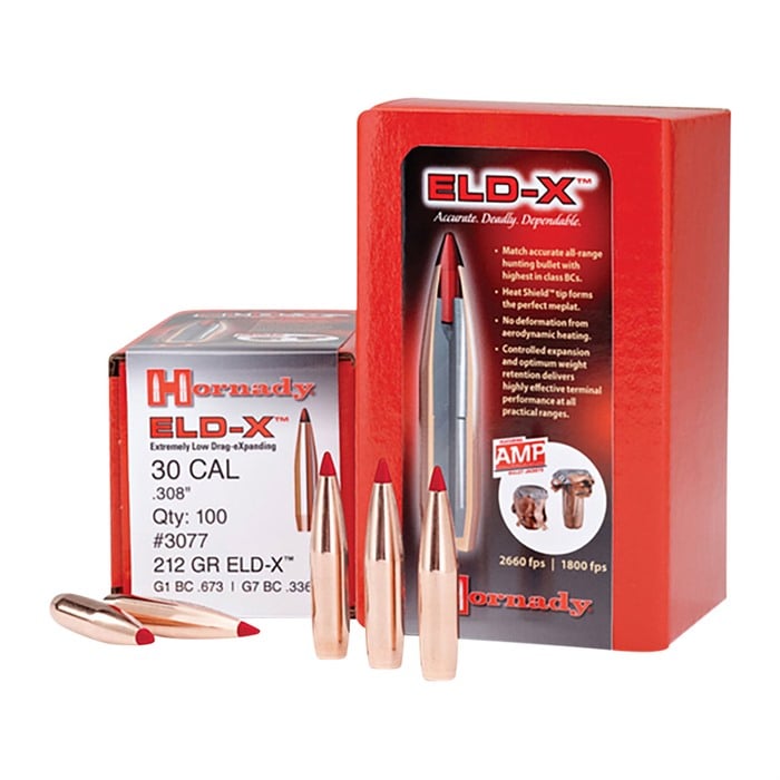 HORNADY ELD-X 6mm Cal (0.243") 90gr Polymer Tip Boat Tail 100/Box