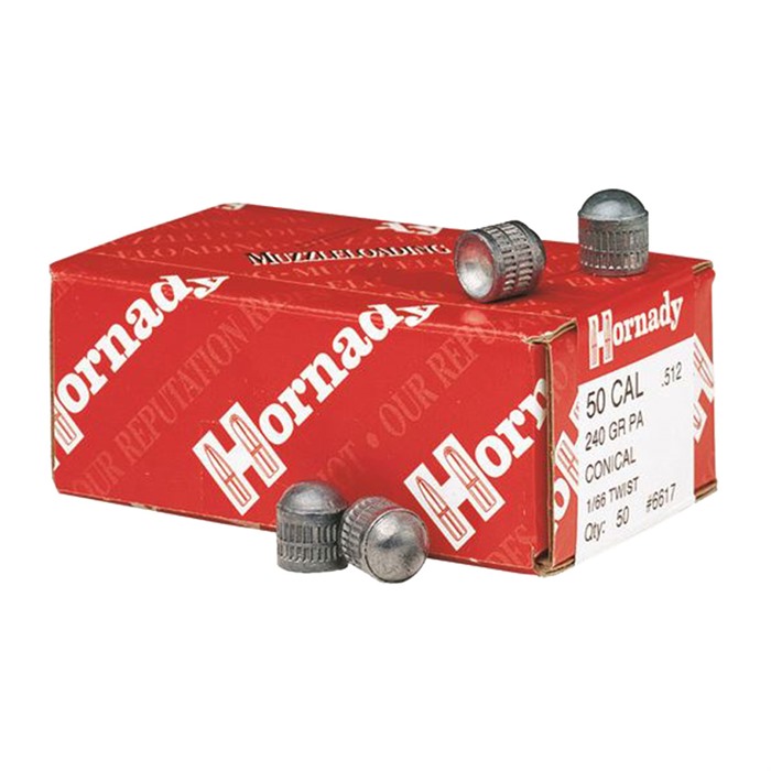 HORNADY - 50 CALIBER (.512&quot; ) PA CONICAL MUZZLELOADING BULLETS