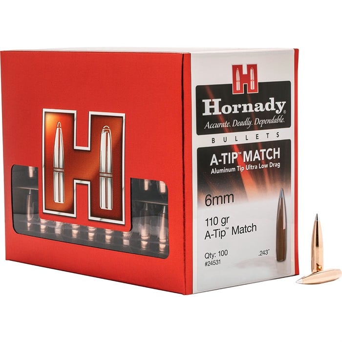 HORNADY A-Tip® Match 6mm (0.243") 110gr Aluminum Tip-BT 100/Box