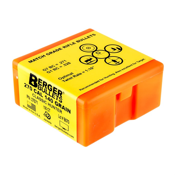 BERGER 270 Caliber (0.277") 140gr Hybrid Boat Tail 100/Box
