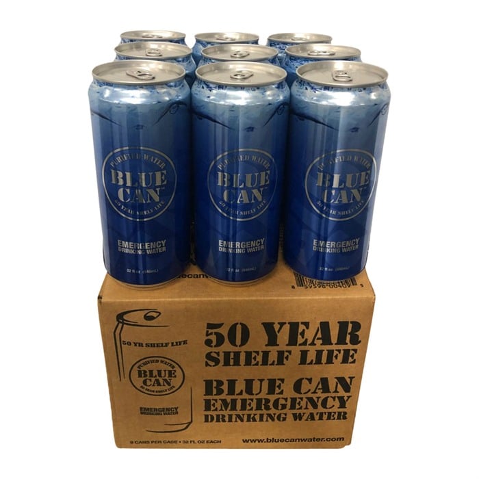 Blue Can 50 Year Shelf Life Water