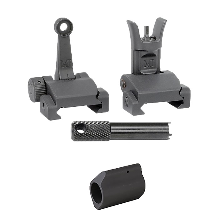 Midwest Industries .750 Gas Block w/ AR-15 Flip-Up Combat Sights